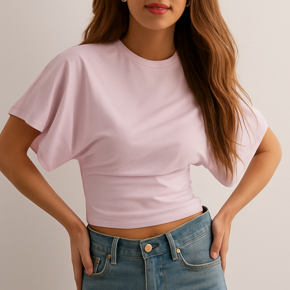 Simple Crew Neck Casual Tee
