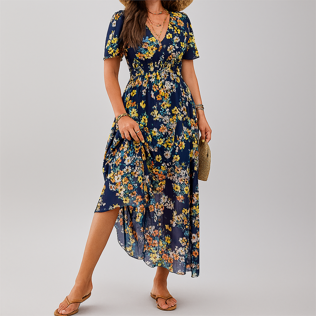 Beautiful Patterned Knee Length Dress