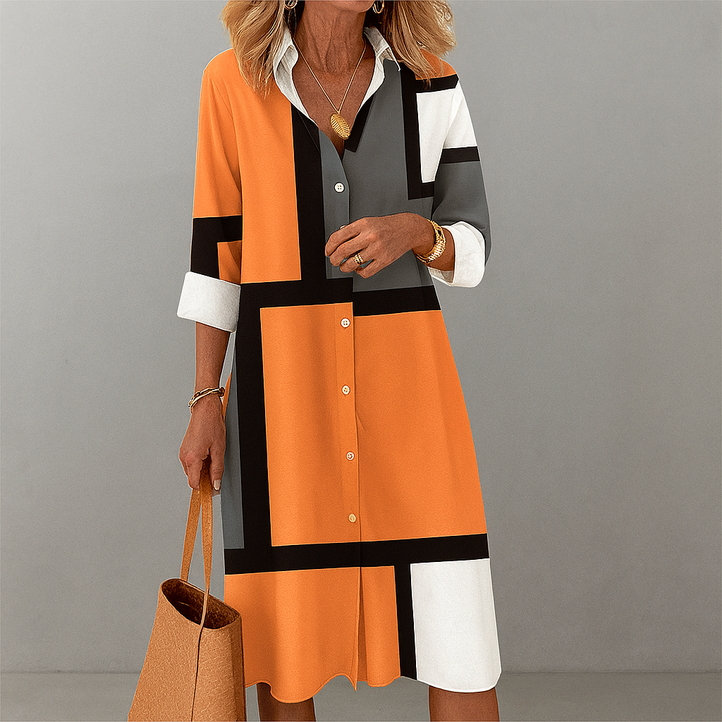 Fashionable Print Shift Dress for Women - Olytrend