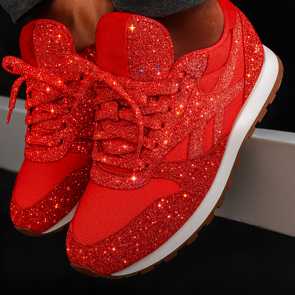 Sparkly Thick Sole Women's Sneakers - Olytrend