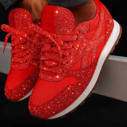 Sparkly Thick Sole Women's Sneakers - Olytrend