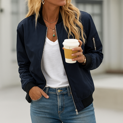 Ladies' Fashion Leather Jacket - Olytrend