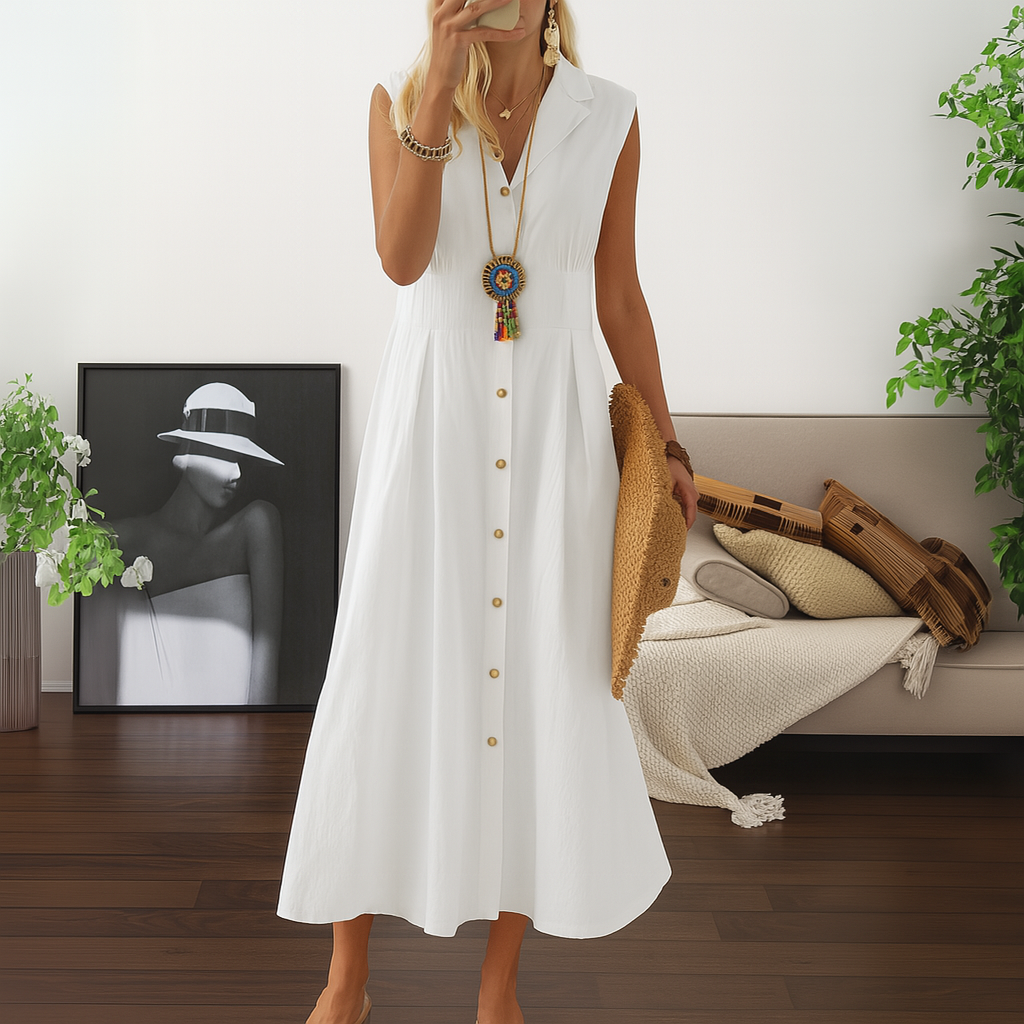 Relaxed Fit V Neck Long Maxi Dress