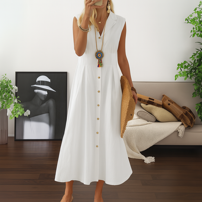 Relaxed Fit V Neck Long Maxi Dress