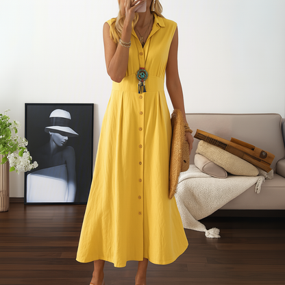 Relaxed Fit V Neck Long Maxi Dress