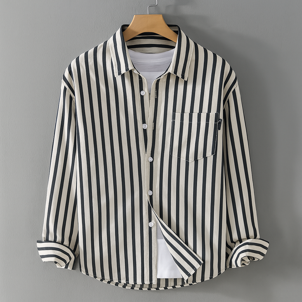 Relaxed Fit Shirt with Front Pocket - Olytrend