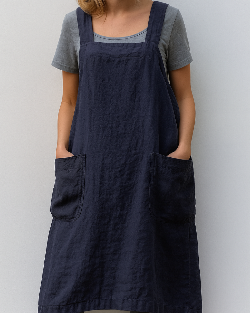 Casual Summer Dress with Pockets and Cotton Linen Blend
