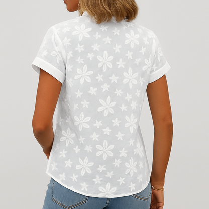Ladies Casual Floral Short Sleeve Top