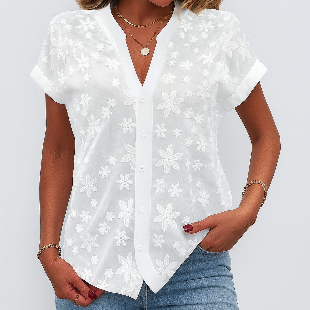Ladies Classic Casual Floral Top - Olytrend