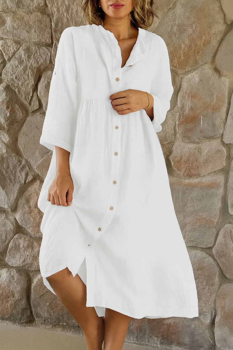 Casual Breathable Summer Shirt Dress - Olytrend