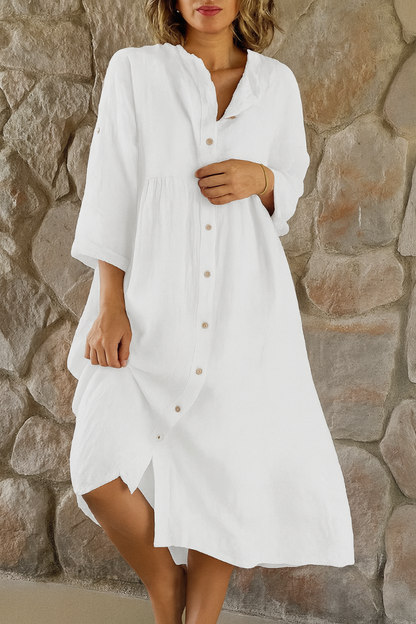 Casual Breathable Summer Shirt Dress - Olytrend