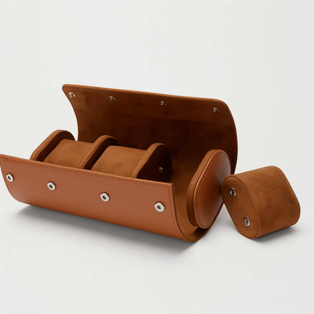 Compact Watch Case with 3 Slot Storage