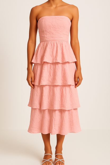 Chic Strapless Midi Dress for Women