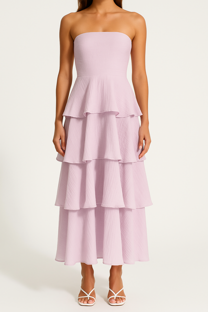 Chic Strapless Midi Dress for Women