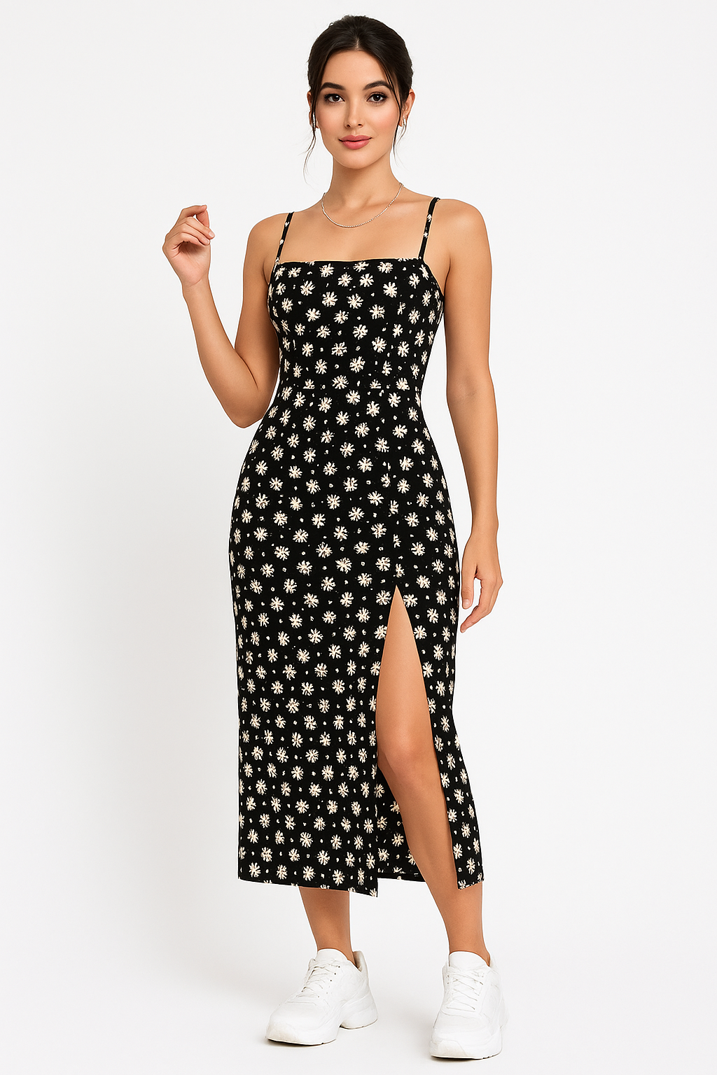 Feminine Fit and Flare Floral Summer Dress