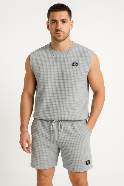 Men's Lounge Set with Tank Top and Shorts