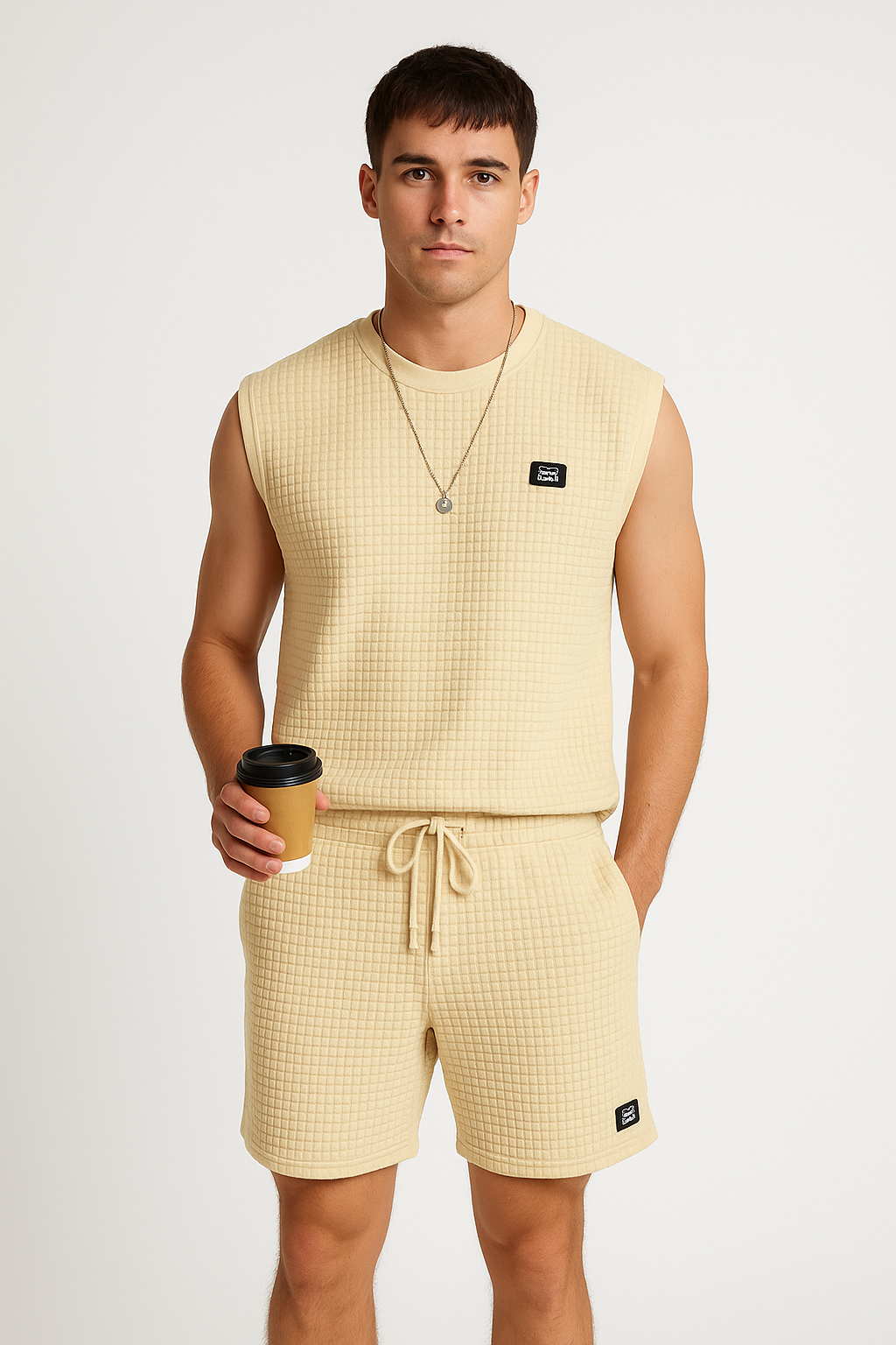 Men's Lounge Set with Tank Top and Shorts