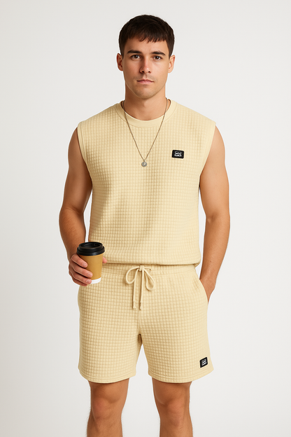 Men's Lounge Set with Tank Top and Shorts