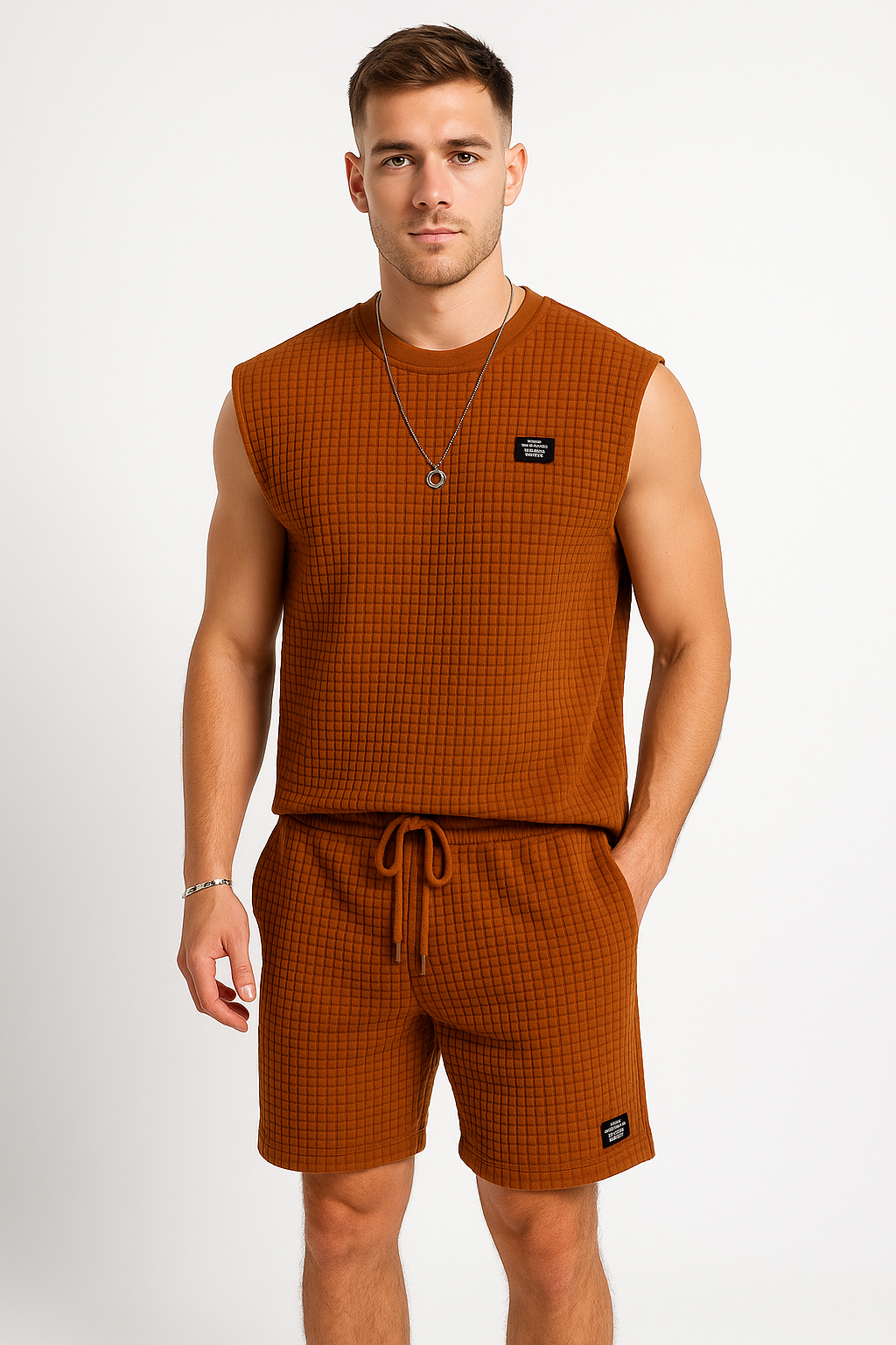Men's Lounge Set with Tank Top and Shorts