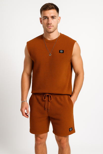 Men's Lounge Set with Tank Top and Shorts