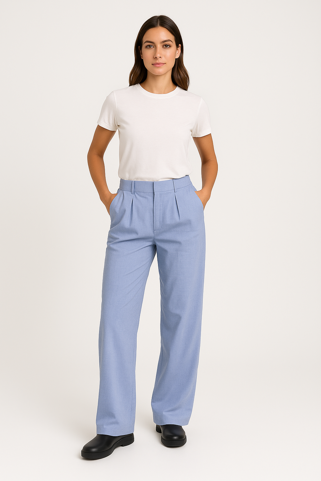 Comfortable High Waist Wide Leg Pants - Nocini