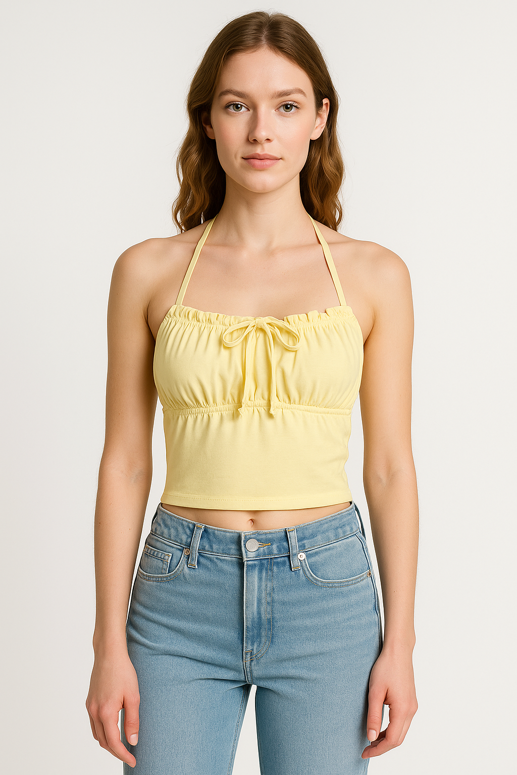 Comfortable Womens Halter Neck Crop Top - Nocini