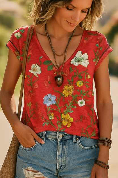 Ladies Pretty Blossom Tee Shirt