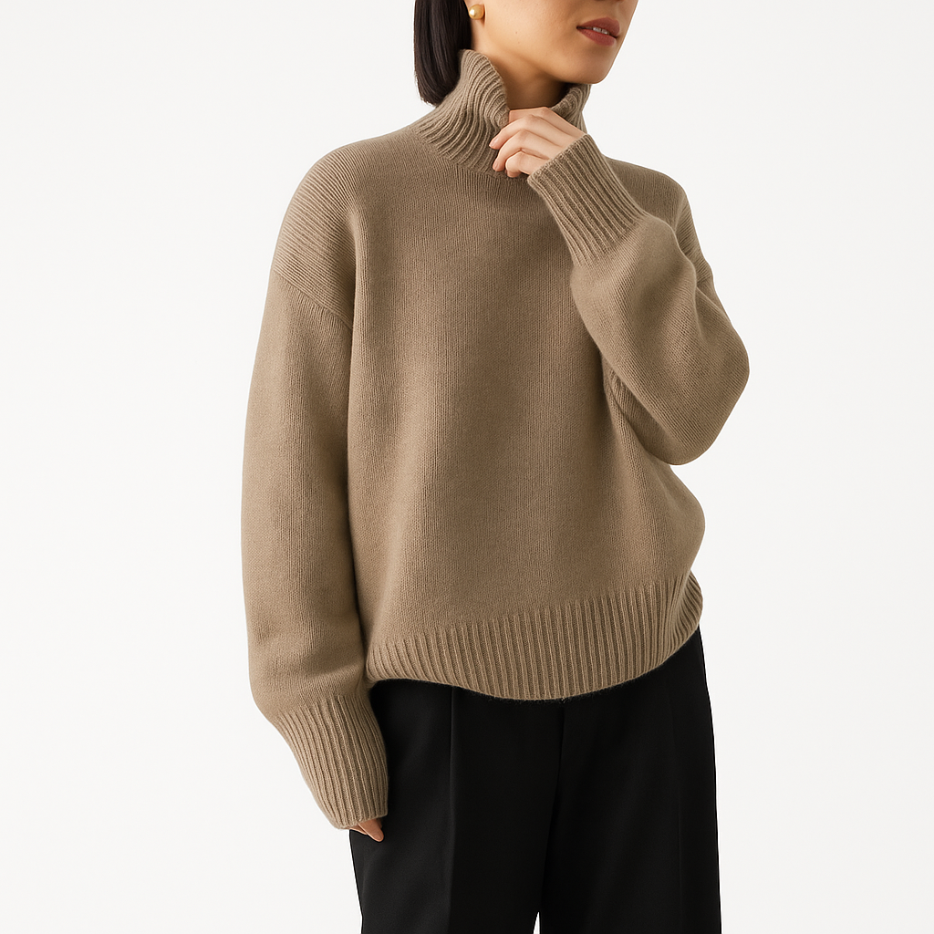 Ladies' Crew Neck Winter Sweater - Olytrend