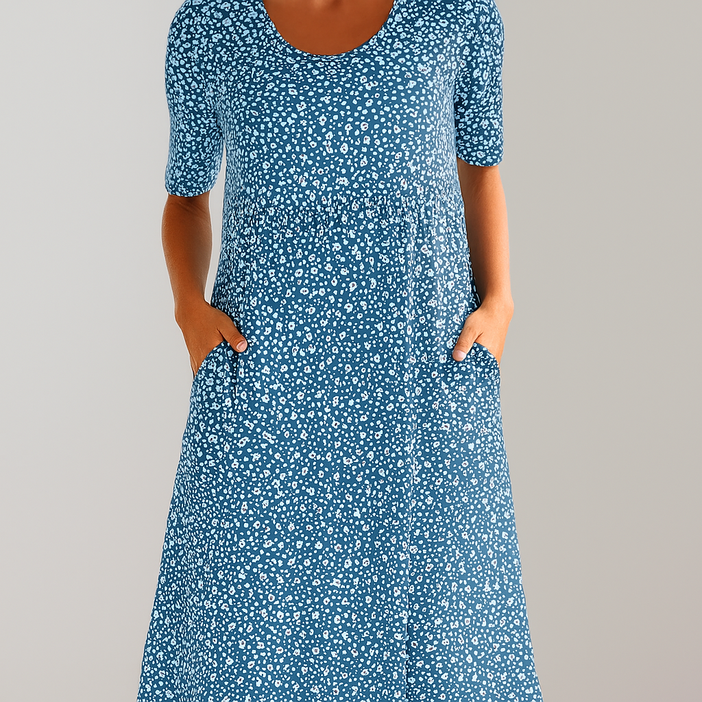Elegant Mid Length Dress with Side Pockets