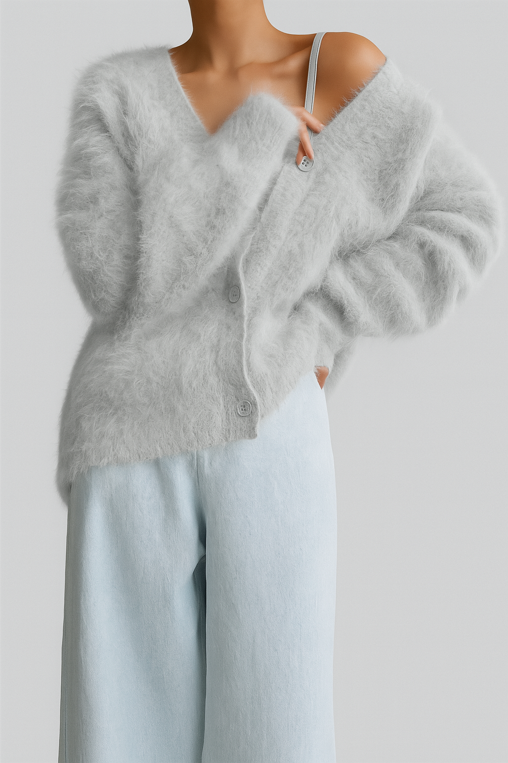 Women's Cozy Crew Neck Cardigan - Nocini