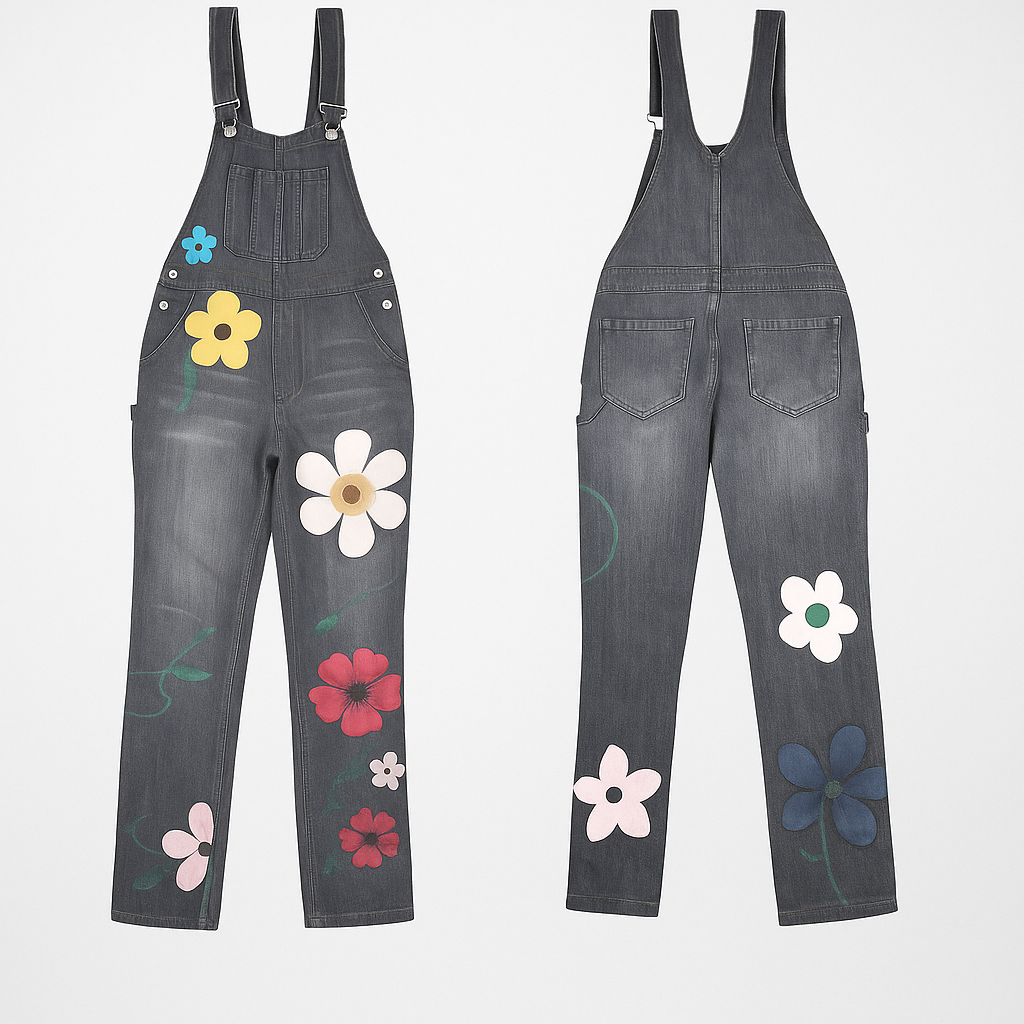 Ladies' Pretty Floral Jeans Romper