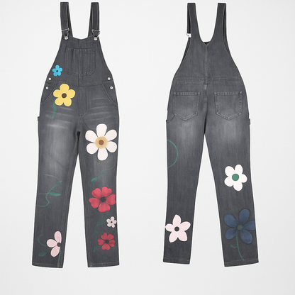 Ladies' Pretty Floral Jeans Romper
