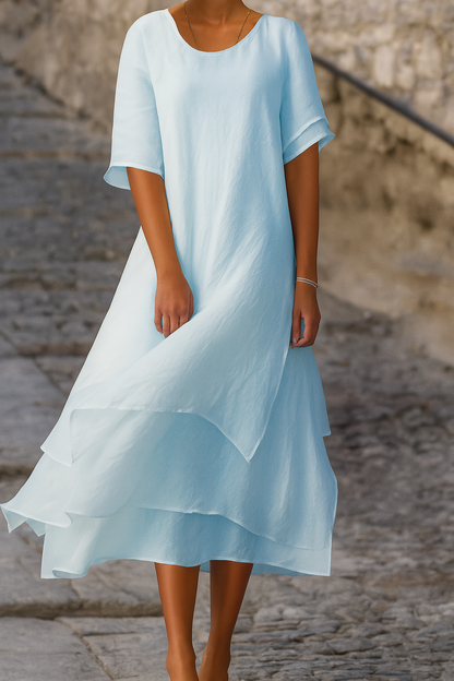 Simple Shift Dress Elegant Casual Style - Olytrend