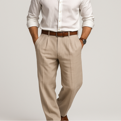 Comfortable Men's Linen Casual Pants - Olytrend