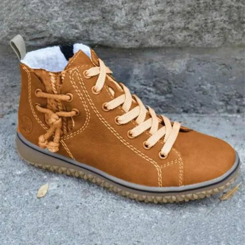 Ladies High Top Leather Sneakers with Cushioning - Nocini