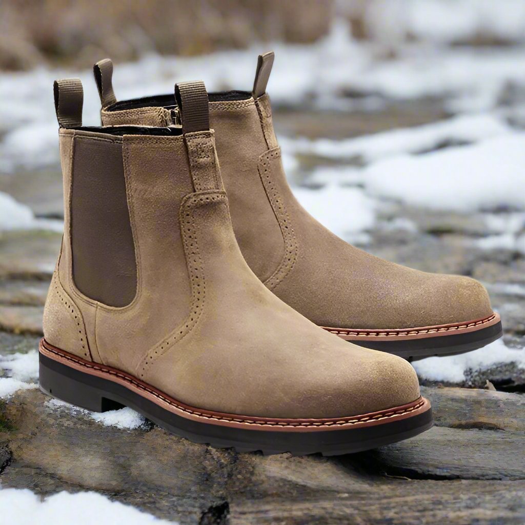 Soft Suede Chelsea Boots for Men - Elastic Slip On - Nocini