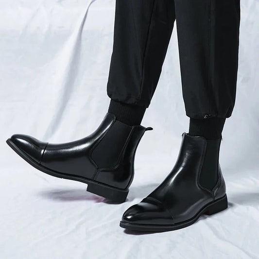 Ankle Leather Fashion Boots - Pexav