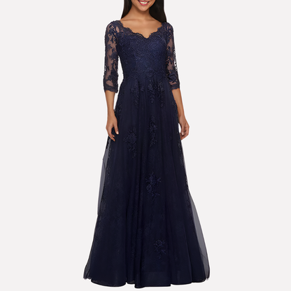 Chic Flared Dress with Timeless Crew Neck