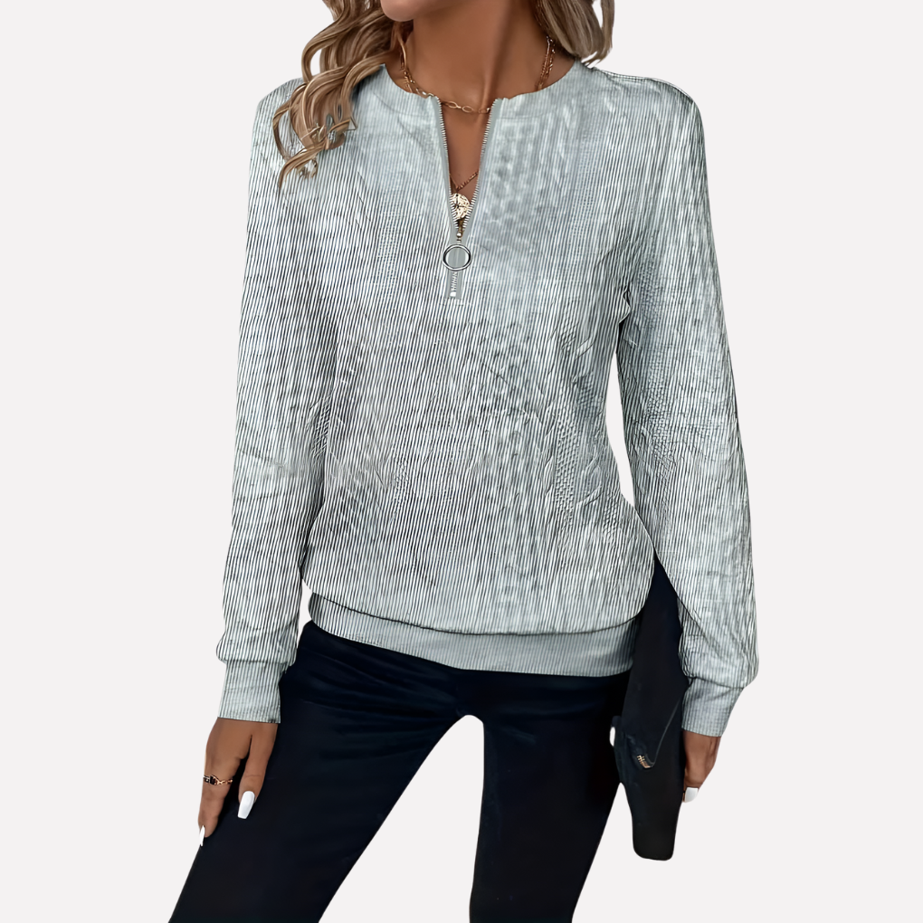 Cozy Women's Zip Front Knit Sweater