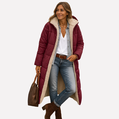 Warm Waterproof Parka with Hood and Insulated Lining