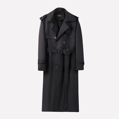Long Waterproof Mens Belted Trench Coat