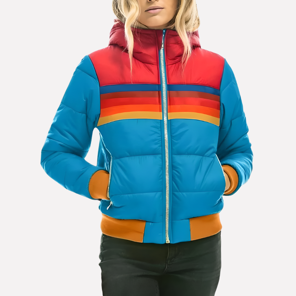 Ladies Waterproof Parka with Hood and Zip - Olytrend
