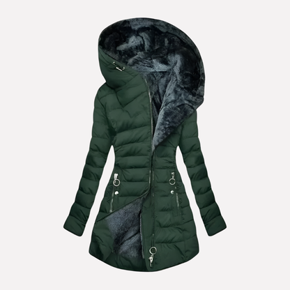 Ladies Warm Parka Jacket with Hood and Zip