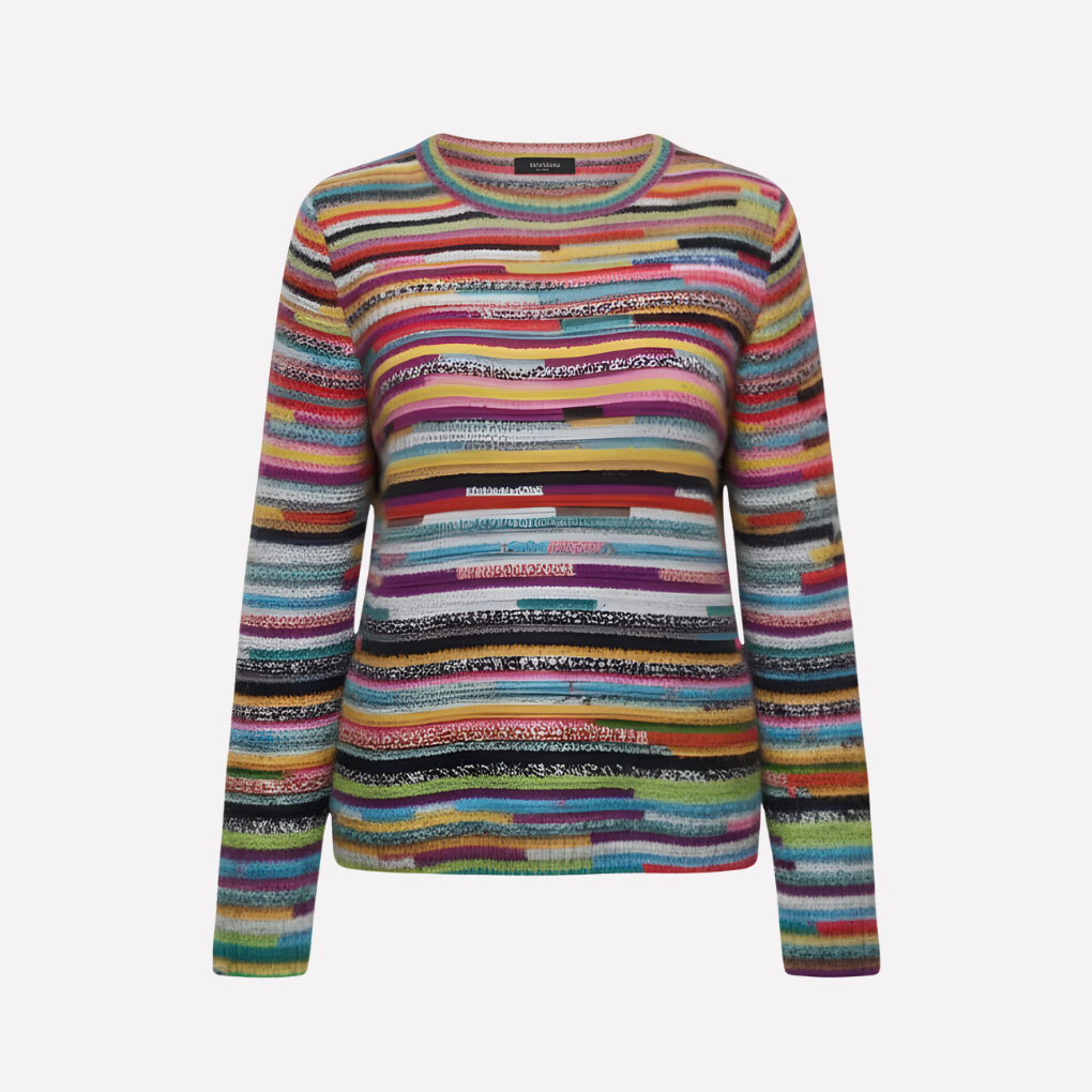 Classic Horizontal Patterned Pullover Sweater - Olytrend