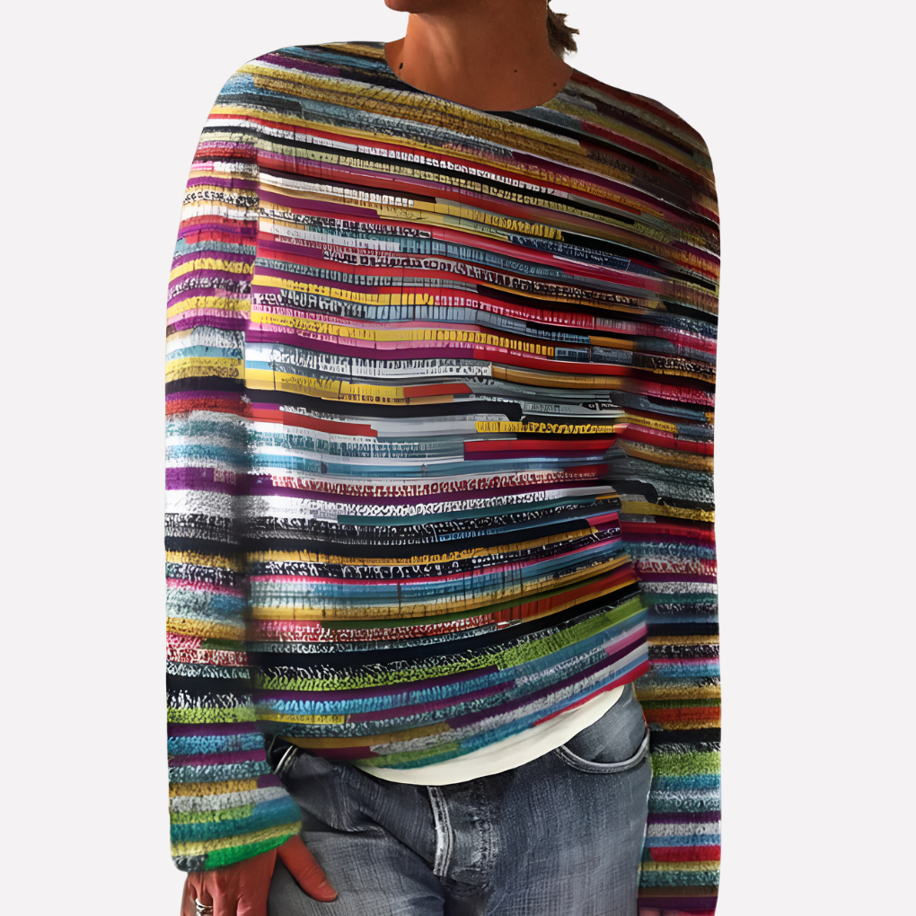 Classic Horizontal Patterned Pullover Sweater