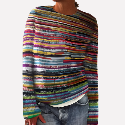 Classic Horizontal Patterned Pullover Sweater
