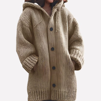 Ladies' Oversized Hoodie Cardigan Sweater