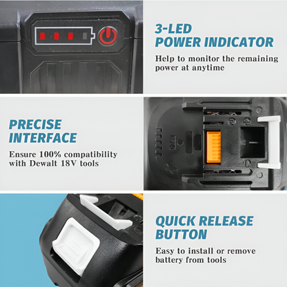 2 Pack 18V 8Ah Lithium Replacement Battery Kit
