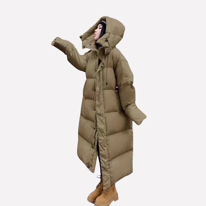 Warm Women's Down Parka Coat with Hood