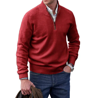 Men's Warm Quarter Zip Fleece Sweater